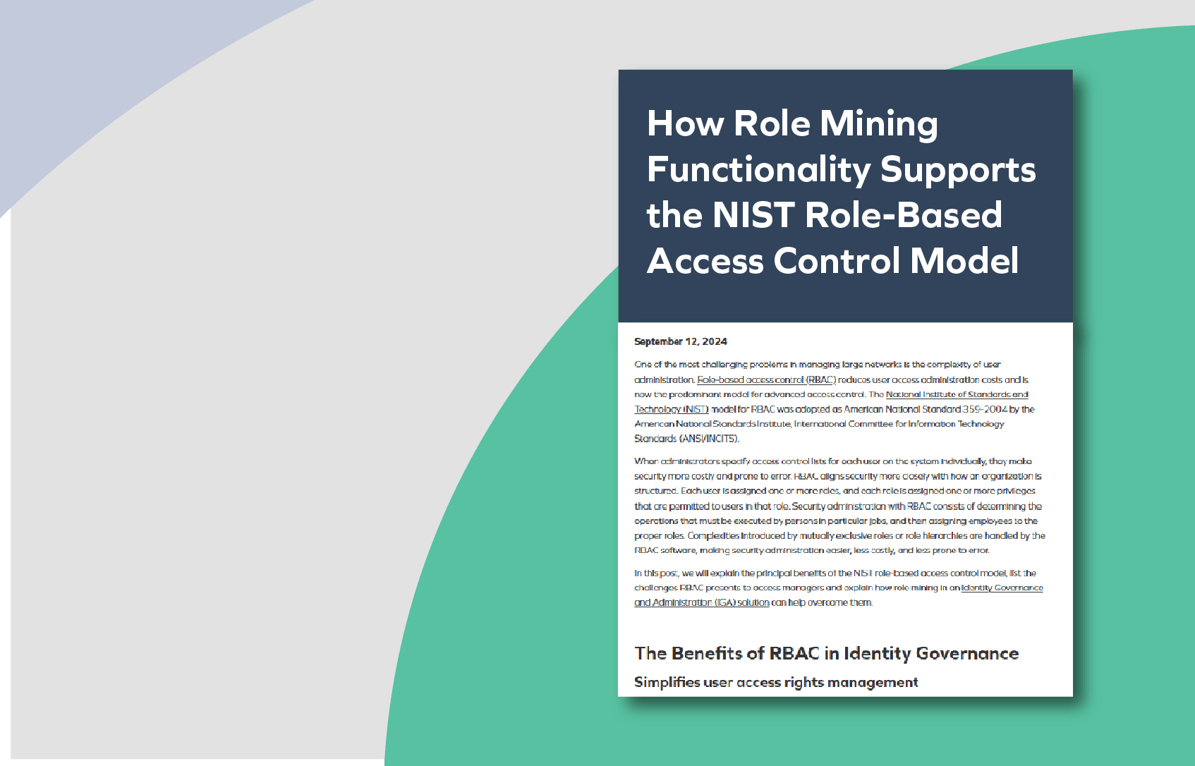 Support NIST RBAC with Role Mining