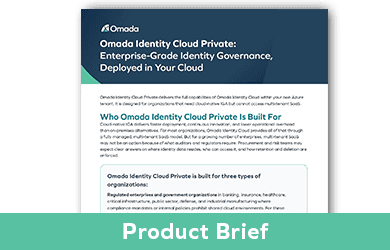 Omada Identity Cloud Private: Enterprise-Grade Identity Governance, Deployed in Your Cloud